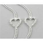 Bra Straps - Ball Cain With Clear Rhinestone Hearts - BS-HH131-HRT
