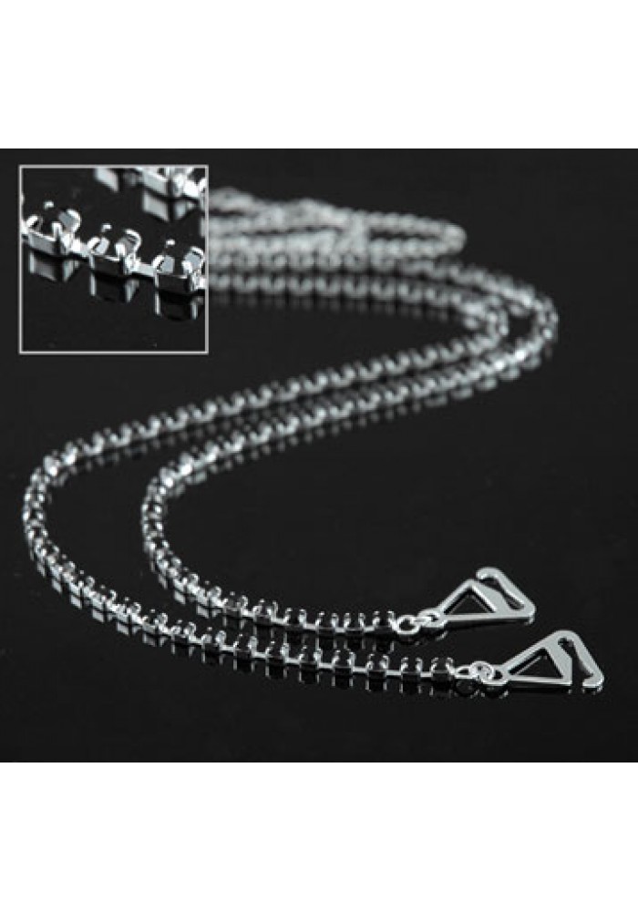 Bra Straps - Single Line Crystal Chain Strap - Black - BS-HH19BK