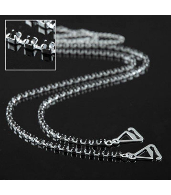 Bra Straps - Single Line Crystal Chain Strap - Black - BS-HH19BK