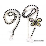 Bra Straps - Single Line w/ Butterfly Charm - Black - BS-HH19BUTBK