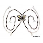 Bra Straps - Single Line w/ Rhinestone Butterfly Charm Cross-over on Back Side - Purple - BS-HH83BUTPL