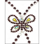 Bra Straps - Single Line w/ Rhinestone Butterfly Charm Cross-over on Back Side - Purple - BS-HH83BUTPL