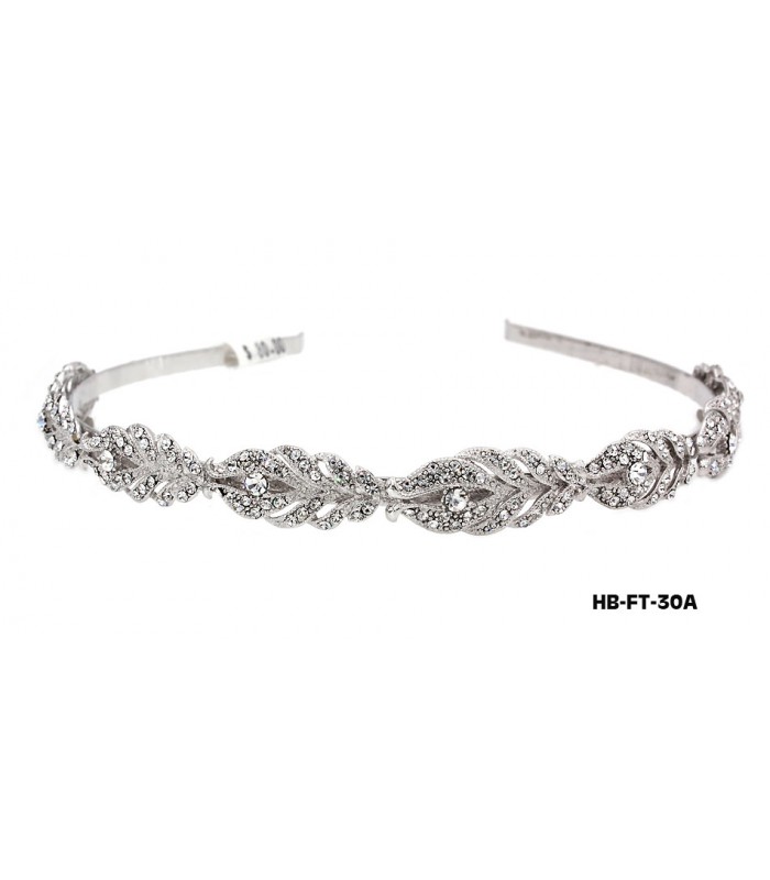 Head Band – Bridal Headpiece w/ Austrian Crystal Stones - HB-FT-30A