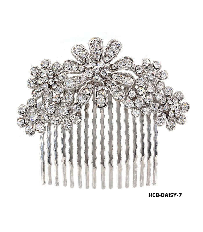 Hair Comb – Bridal Hair Combs & Clips w/ Austrian Crystal Stones Daisy - HCB-DAISY-7