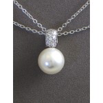 Gift set: Maperla Pearl w/ Swarovski Cubic Zirconia Necklace & Earrings Set - NE-JP10416W