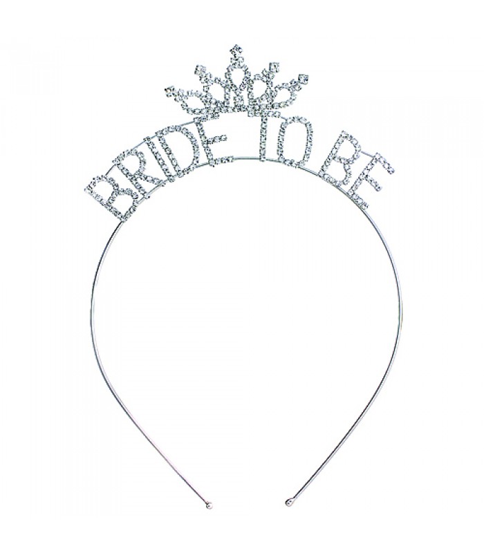 Headband: "Bride To Be" Tiara Rhinestones Headband - HB-71191CR-S
