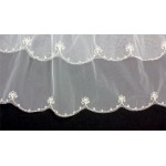 Veil - Multi Layer - Clear Beaded Embroidery - 36" - VL-V0014