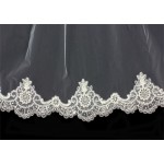 Veil - One Layer - Sequined lace embroidery - 36" - VL-V1050IV