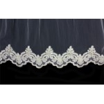 Veil - One Layer - Sequined lace embroidery - 36" - VL-V1073IV