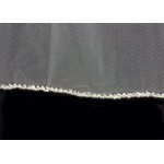 Veil - One layer - Silver pipe beaded hem - 36" - VL-V2010IV