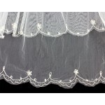 Veil - Multi Layers -Silver Stitches with Pipe Beads Embellishment - 36" - VL-V1040