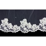 Veil - Multi layer - Lace Appliques Trim - 36" - VL-V1062IV