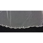 Veil - Pearl Embellishment with pipe bead Trim - Multi layers  - 39" - VL-V50141-IV