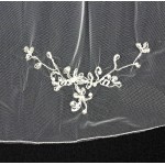 Veil -Beaded Embroidery with chain stitches hem- Multi Layers - 40" - VL-V50144-IVSV