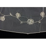Veil - Rose Gold Embroidery and Finished hem - 40" - VL-V50155-IVGD