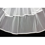 Veil - Satin ribbon trim - Multi layers - 36" - VL-VB-S-WT