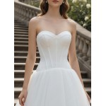 "Ethereal Romance" Strapless Sweetheart Tulle Ball Gown with Crepe Corset Bodice - BLC-BC2501A