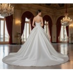 Timeless Strapless Satin Ball Gown with Ruched Bodice - BLL-B14829