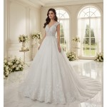 Heavy Lace Appliques Tulle Ball Gown - BLL-B34558