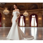 Structured Satin Off-the-Shoulder Mermaid Gown with Corset Bodice - BLL-F54802