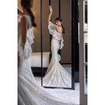 Fitted & Flare Sweet Heart with Off-shoulder Draped Sleeves Wedding Dress - CB-3190PLD
