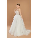 Ball Gown Glitter Floral Spaghetti Straps  Wedding Dress - CB-B1001