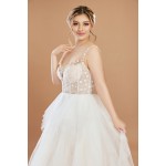 Ball Gown Glitter Floral Spaghetti Straps  Wedding Dress - CB-B1001