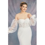 Fitted & Flare Sweetheart Sequined Over-lace Corset Wedding Dress - CB-F1001