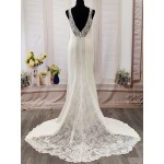 Fitted and Flare Crepe Wedding Dress - CB-F3001-A