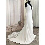 Fitted and Flare Crepe Wedding Dress - CB-F3001-A