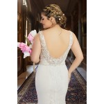 Fitted & Flare Plunge V Neck Tank Top Wedding Dress - CB-F3001