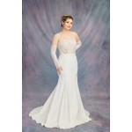 Mermaid Crepe Double Spaghetti Straps Boat Neckline Wedding Dress - CB-M1001