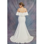 Mermaid Crepe Double Spaghetti Straps Boat Neckline Wedding Dress - CB-M1001