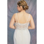 Mermaid Crepe Double Spaghetti Straps Boat Neckline Wedding Dress - CB-M1001