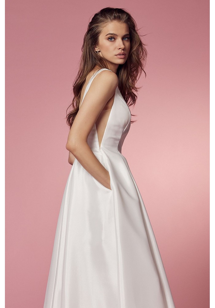 Long V-neck Prom Dress With Pockets - CH-NAE156PW