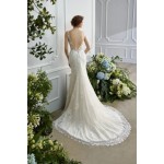 Mermaid V-neck Sleeveless Wedding Dress - LV-1717OJ