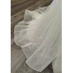 A-Line Chic Glitter Tulle  V-Neck Spaghetti Straps Wedding Dress - LV- A2003