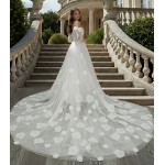 Wedding Dress -Luxury Embroidery Beaded 3-D Floral Laces A-Line- LV-A2007OS