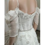 Wedding Dress -Luxury Embroidery Beaded 3-D Floral Laces A-Line- LV-A2007OS