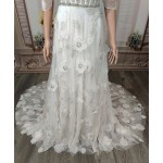 Wedding Dress -Luxury Embroidery Beaded 3-D Floral Laces A-Line- LV-A2007OS