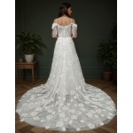 Wedding Dress -Luxury Embroidery Beaded 3-D Floral Laces A-Line- LV-A2007OS