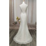 Fitted and Flare Glitter Embroidery Tulle with Overskirt Wedding Dress - LV-F5001OS