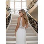 Fitted and Flare Glitter Embroidery Tulle with Overskirt Wedding Dress - LV-F5001OS