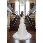 Wedding Dress - Beaded and Sequined Tulle Mermaid with Feather Skirt-  LV-M5002F