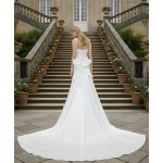 Wedding Dress - Satin Pleated Mini Skirt with Detachable Train - LV-R1001