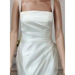 Wedding Dress - Satin Pleated Mini Skirt with Detachable Train - LV-R1001