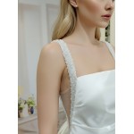 Wedding Dress - Satin Pleated Mini Skirt with Detachable Train - LV-R1001