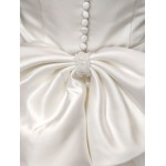 Wedding Dress - Satin Pleated Mini Skirt with Detachable Train - LV-R1001