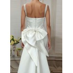 Wedding Dress - Satin Pleated Mini Skirt with Detachable Train - LV-R1001