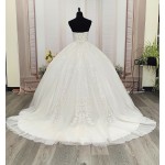 Ball Gown -Heavy Beaded and Sequined Floral Lace Appliqued Tulle Wedding Dress - MO-B1001